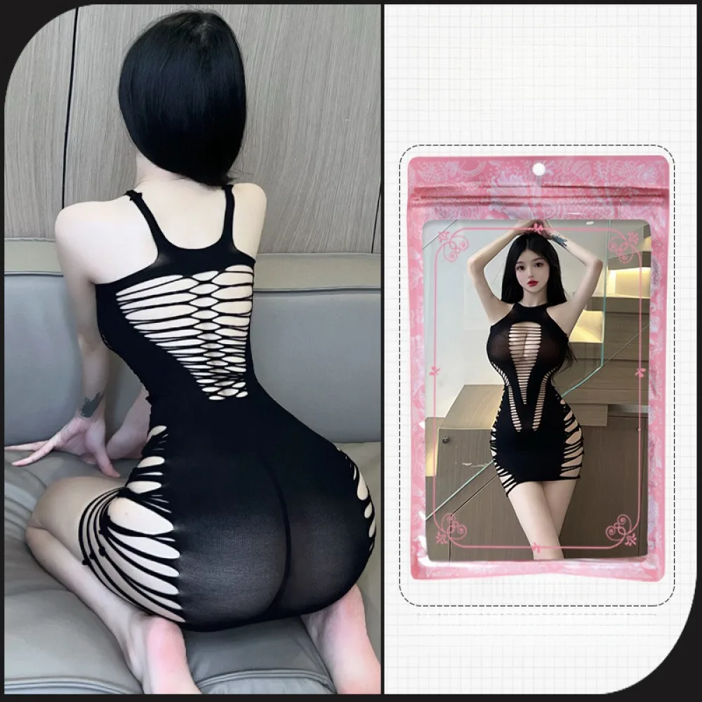 

Plus Size Black Stretchy Mesh Bodysuit Comfortable No Takeoff Sheer Sexy Versatile Party Daily Wear