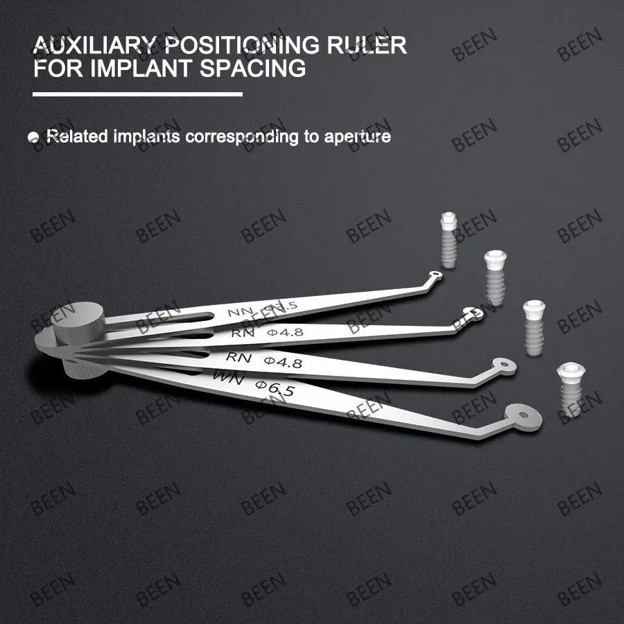 Calibradores de implantes dentales 8-12, regla de planificación de posicionamiento ajustable, Regla de medición Interdental, regla de diagnóstico de