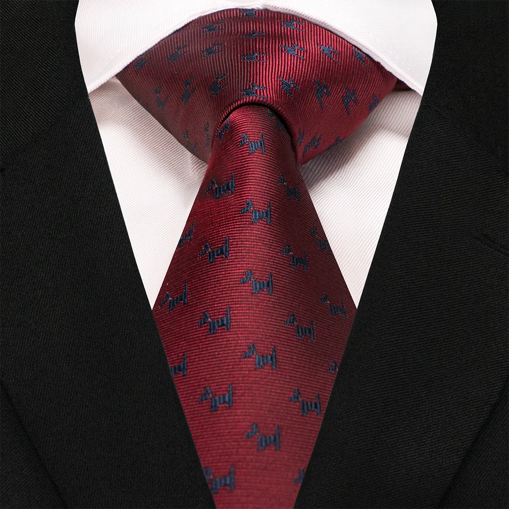 EASTEPIC 8 cm rot-blaue Jacquard-Krawatten für Herren, Herren-Krawatte, hochwertiges Accessoire, Geschäftsgeschenk, Fuchs, Drache, Flamingo, Schnecke, Ente, Tier – Detail 25