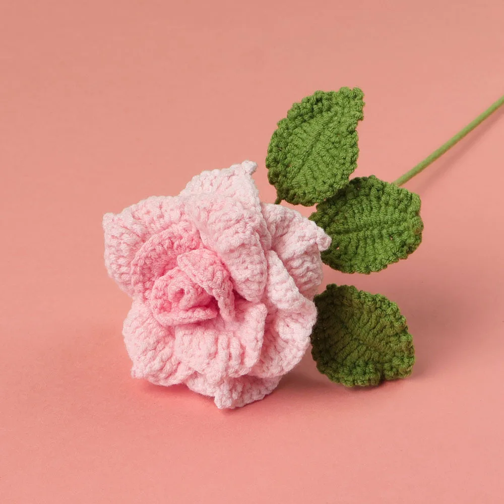 Gestrickte Rosen-Blumensträuße Gehäkelte Hochzeitssträuße Gestrickter Blumenstrauß Heim- und Partydekoration Geschenk für Freunde Abschlussstrauß – Detail 2