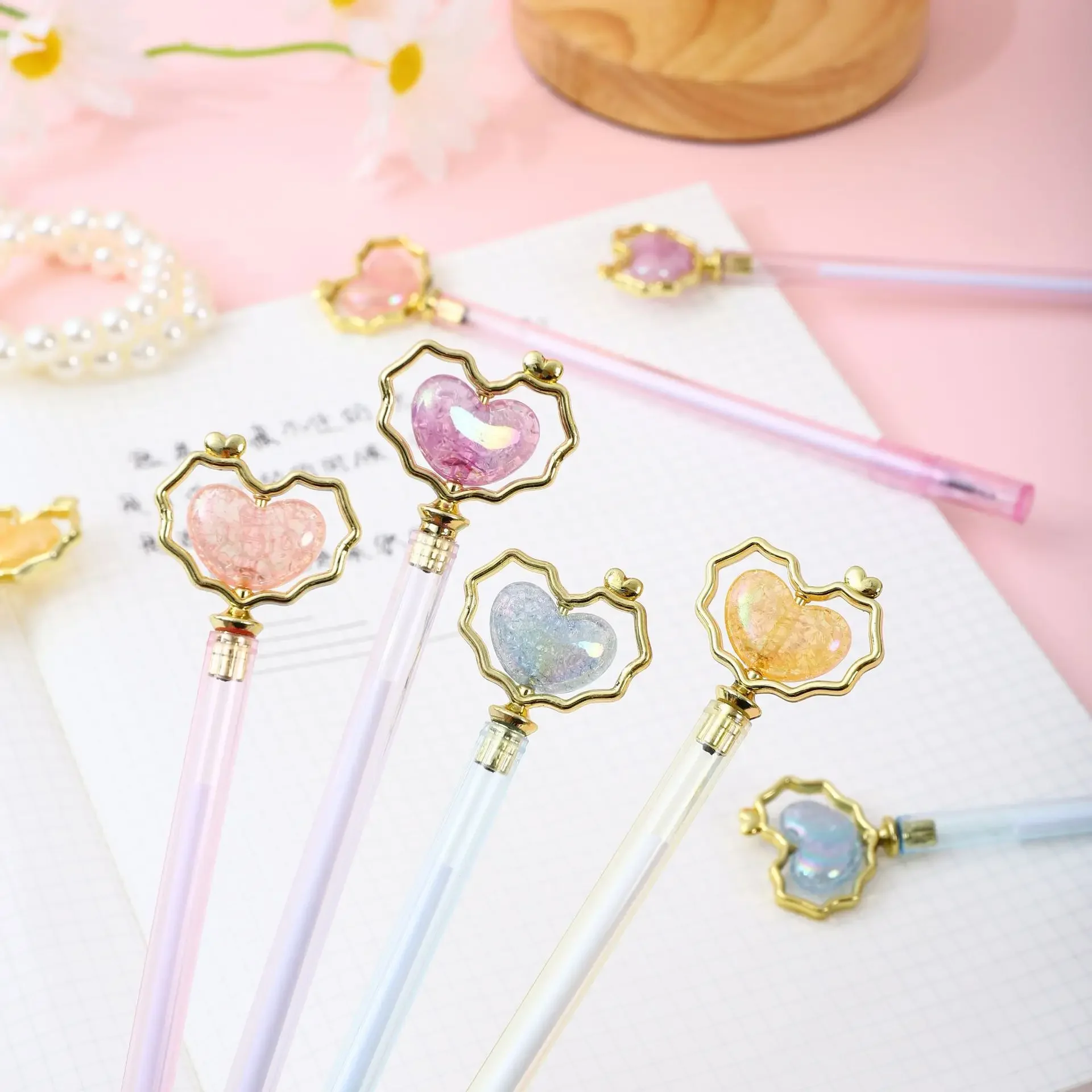 12Pcs Wholesale creative Korean version of love beads gender-neutral pen, cute high-value styling student stationery