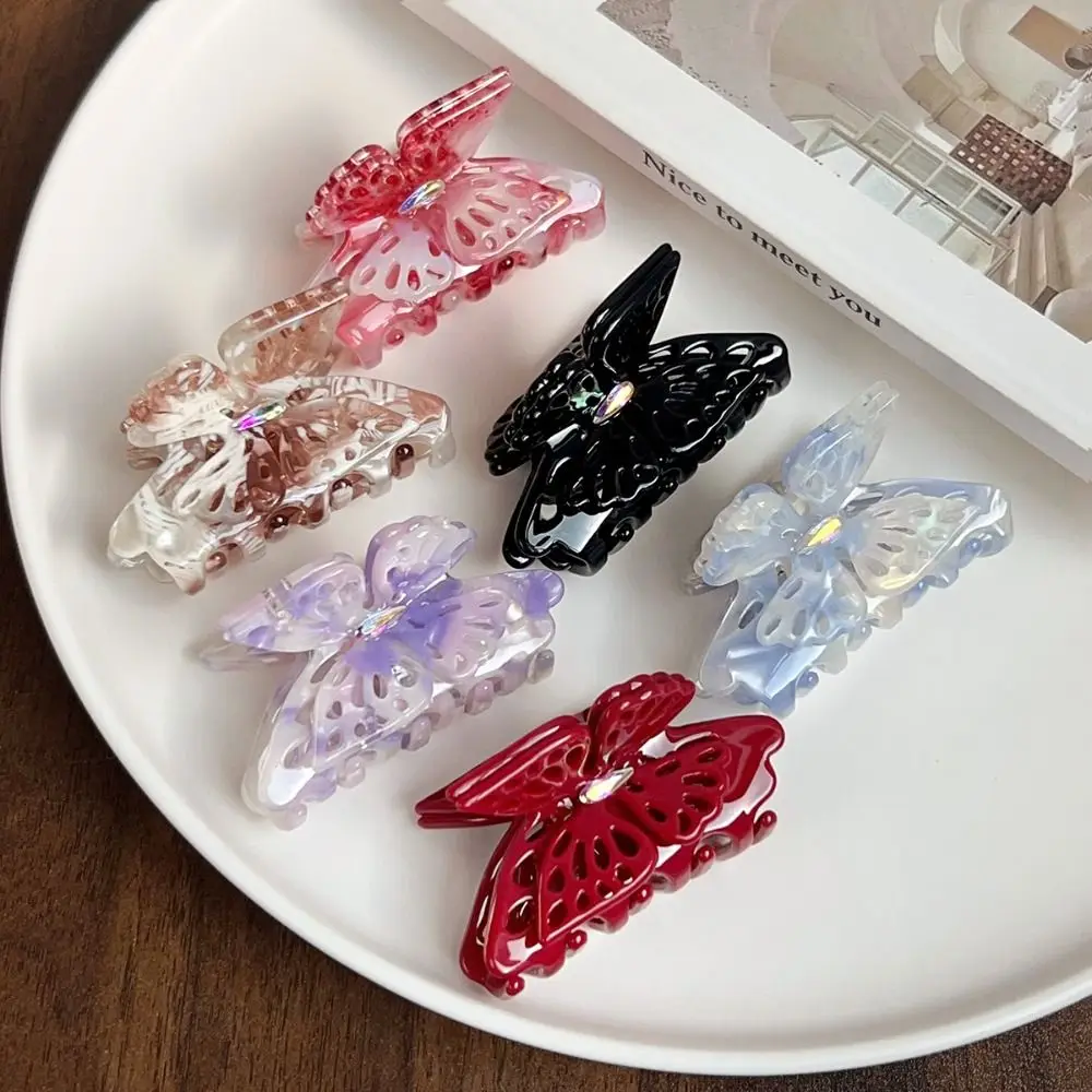 

Hollow Butterfly Hair Claw Claw Clip French Style Acetate Hair Claw Hair Accessories Ponytail Holder Butterfly Shark Clip Women