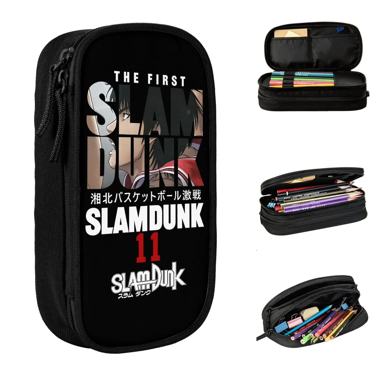أنيمي سلام دنك ساكوراجي Hanamichi Kaede Rukawa مقلمة يابانية حامل قلم حقائب الفتيات الفتيان الطلاب مدرسة قلم رصاص الحقيبة