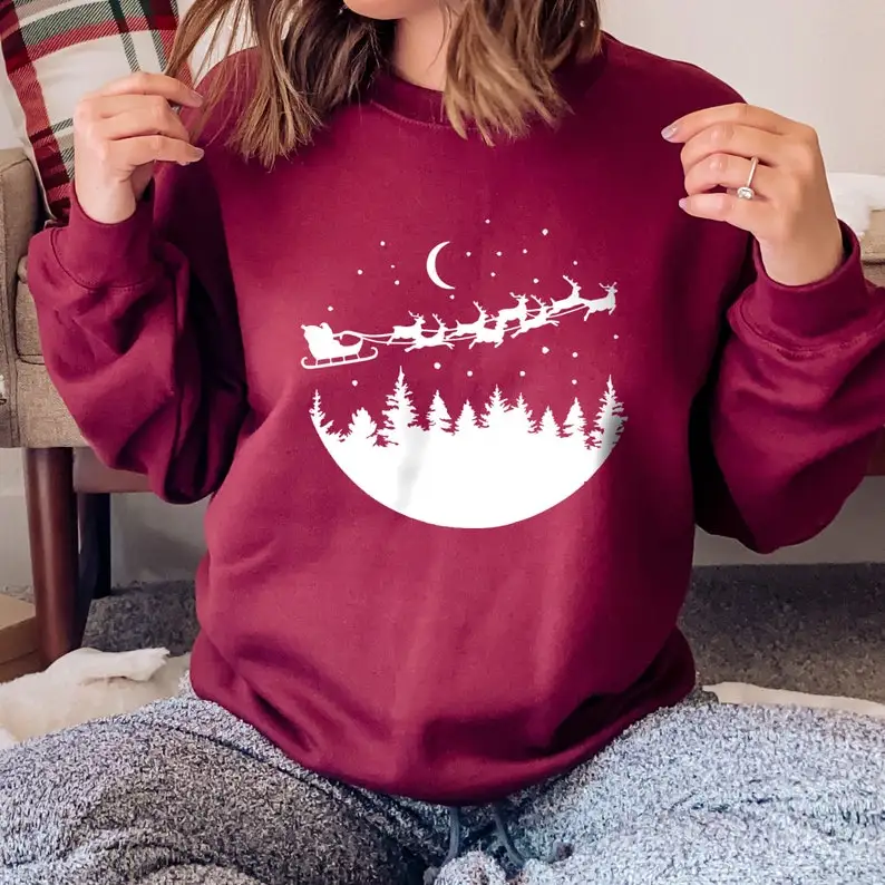 

Christmas Tree Sweatshirt Merry Funny Sweatshirt Party Sweatshirt harajuku Fashion Cotton Streetwear Fashion goth Drop Shipping