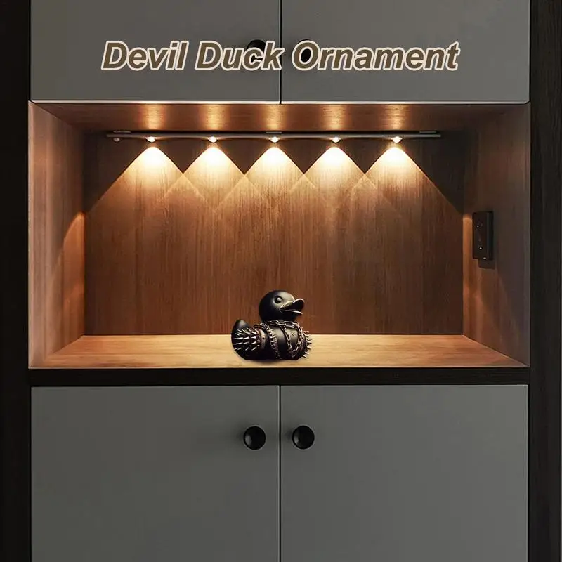 Duck Statue Satan Punk Gothic Death Rock Duck Devil Duck Ornament Bookshelf Desktop Decor Animal Figurine Collectible For