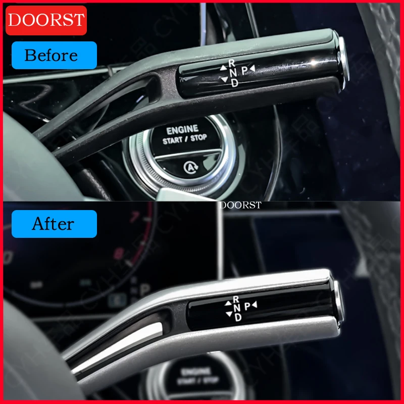 Für Mercedes Benz C GLC E S EQE EQS Klasse W206 X254 W214 W223 Snap-On-Installation Scheibenwischer-Schaltgriff-Tempomat-Abdeckungen Rahmenverkleidung – Detail 4