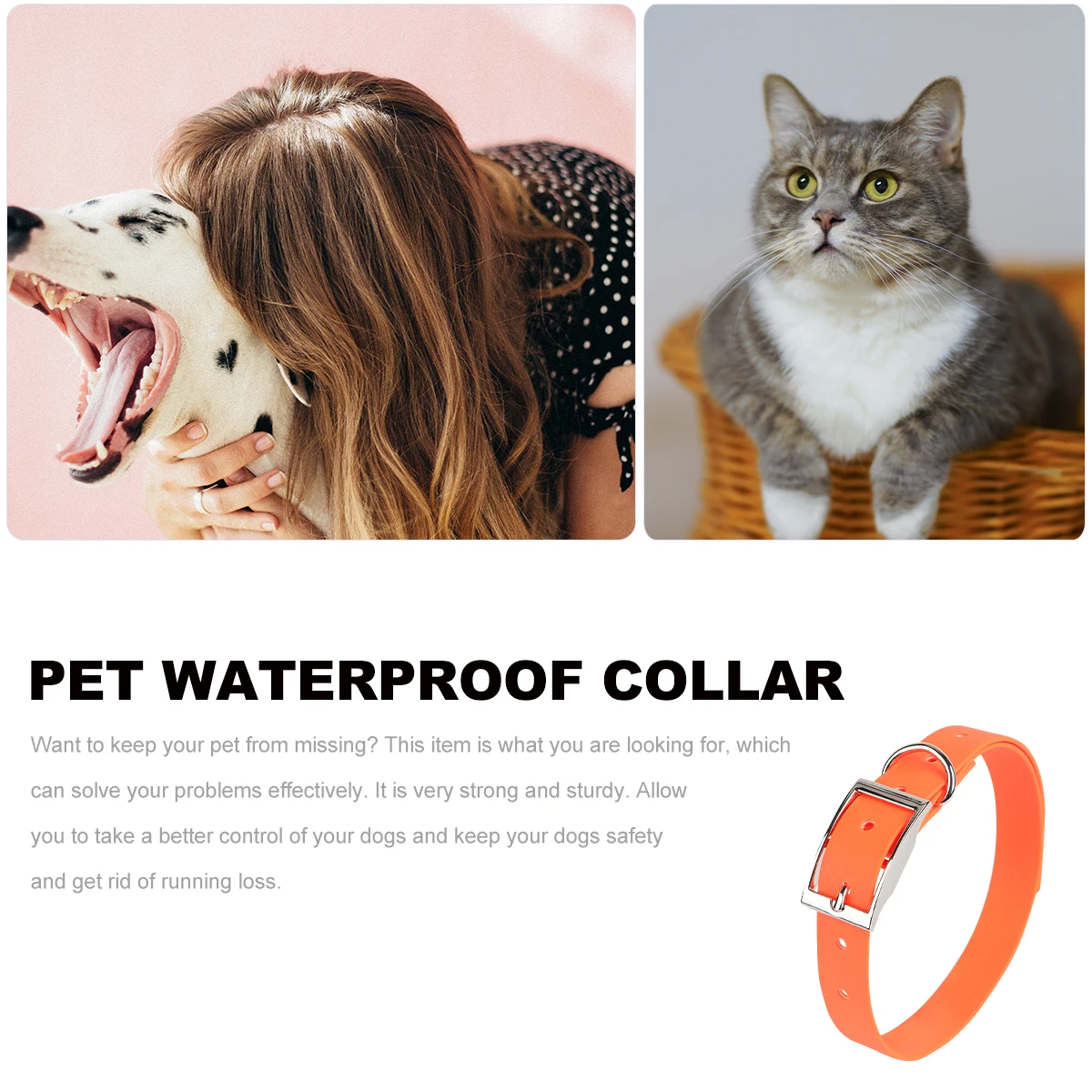 

1Pcs Waterproof Pet Dog Collar Fashionable Adjustable Collar for Small Medium Dogs Comfortable Wear-resistant Design