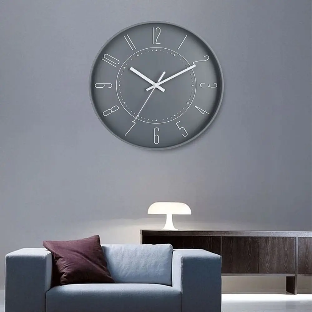 

Unique Plastic Hanging Clock Stylish Decorative Wall Clock Round Silent Scale Clock Hotel