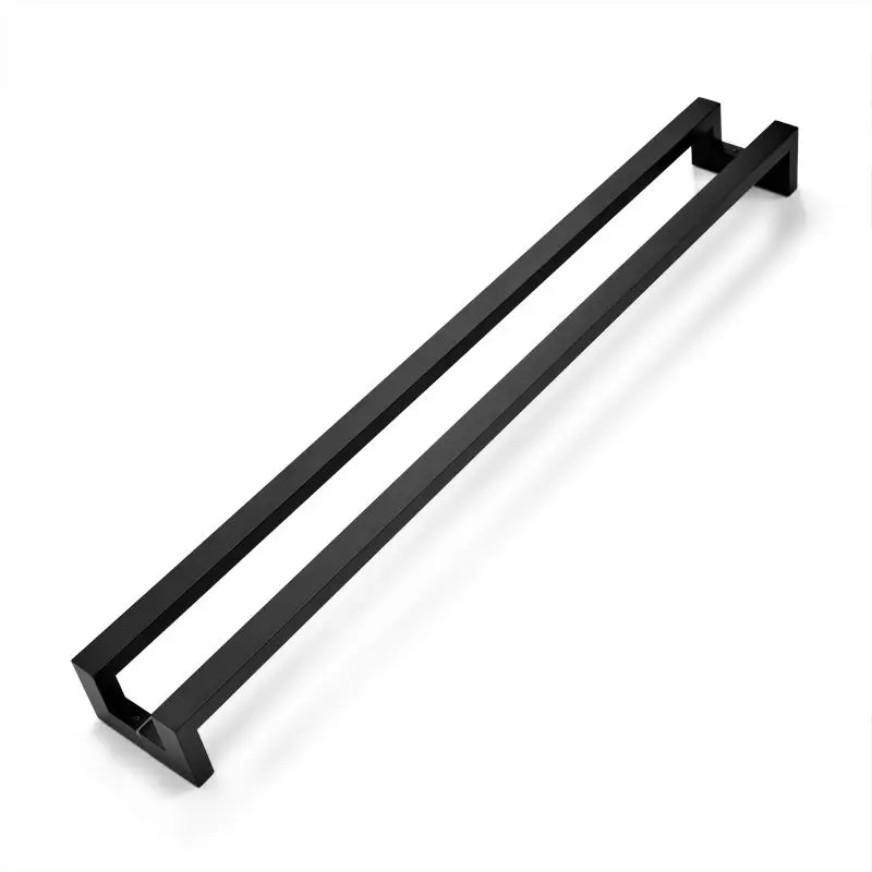 

custom.Customized Modern simple style glass main door office handle with curvesBlack Stainless Steel hotel handle