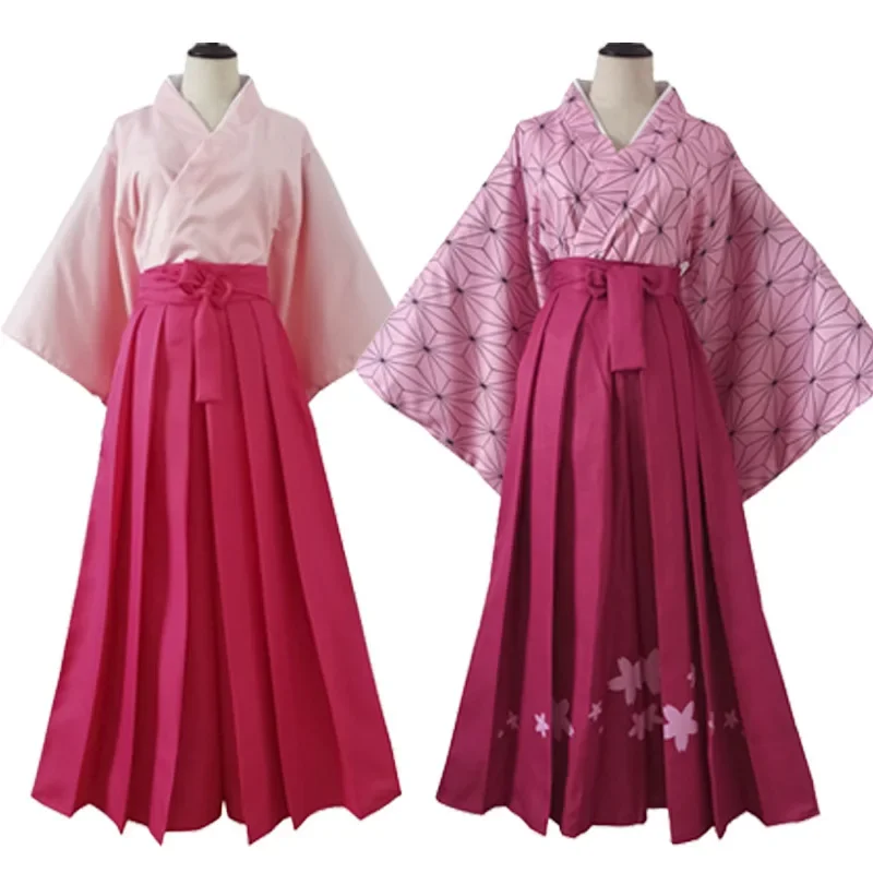 Kamado Tanjyrou Nezuko Kochou Shinobu Tomioka Giyuu Kanroji Mitsuri Tsuyuri Kanao Cosplay Costume Kimono Dress Anime Suit