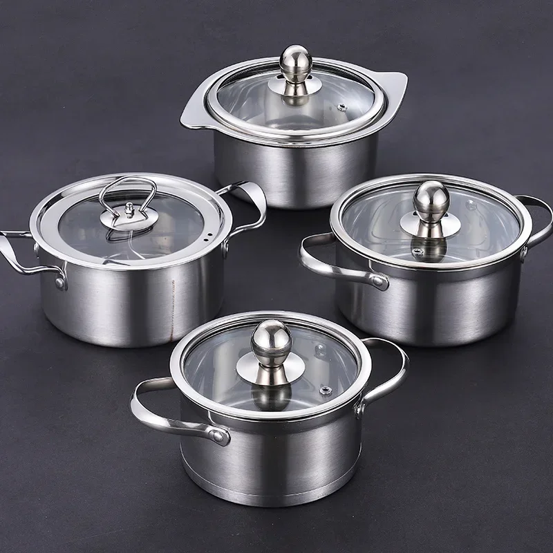 soup chafing dish one person household induction gas cooker restaurant non stick pot stainless steel small noodles hot pot