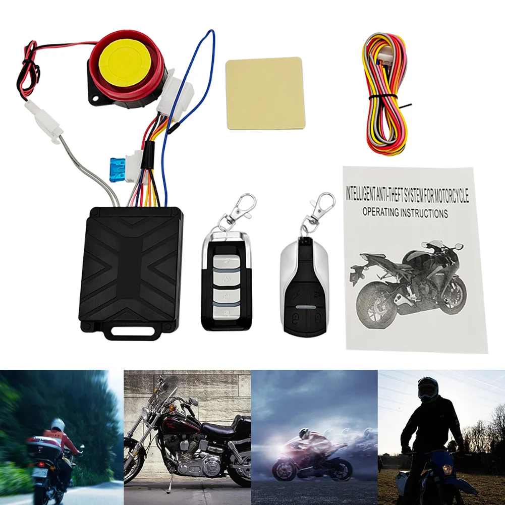 Motorcycle Anti-Theft Security Alarm 12V Remote Control Key Motorcycle Bicycle Scooter Alarm With 2 Remote Control Accessories