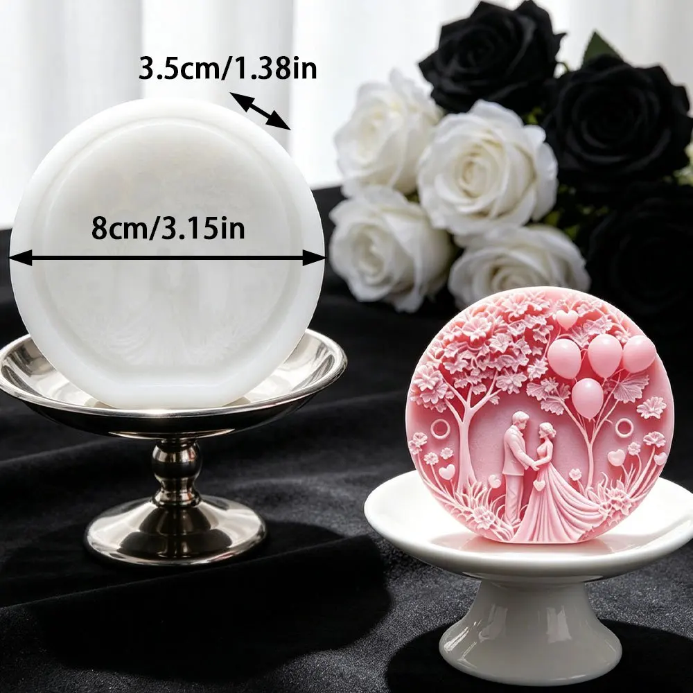 Romantic Wedding Relief  Silicone Mold Forest Balloon and Heart Design DIY Scented Soap Resin Party Decor  Bride Groom Souvenirs
