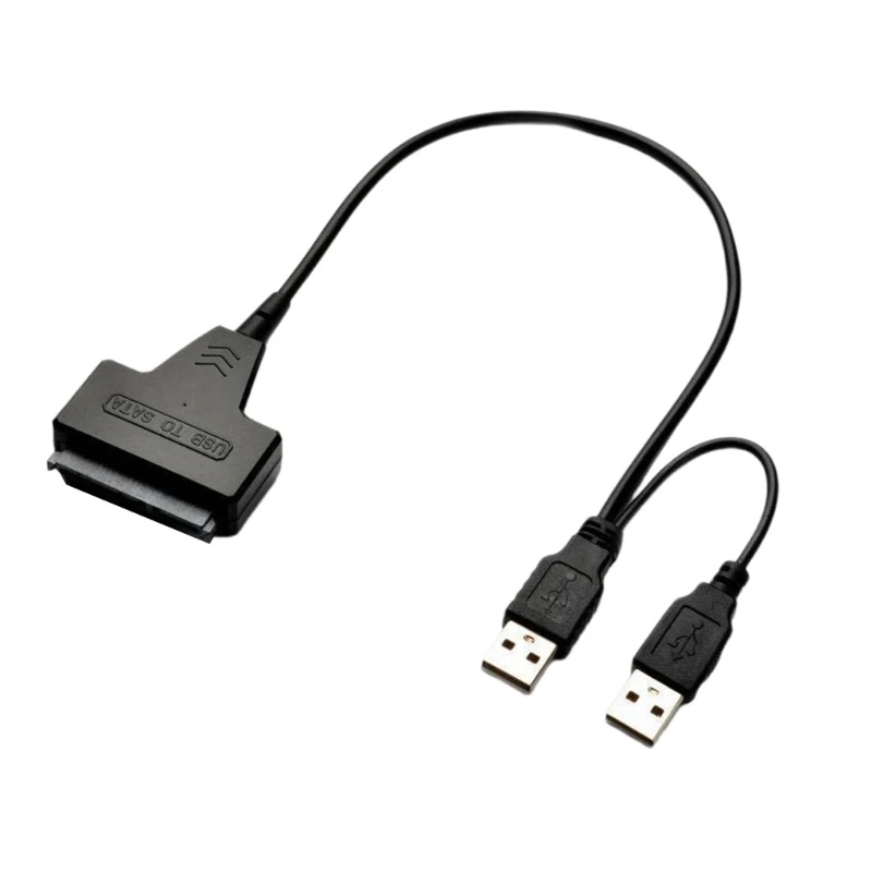 

USB to SATAs Adapter Cable for 2.5inch SSDs/HDD, Fast Speed Data Transfer with Two USB Port and LED Activity