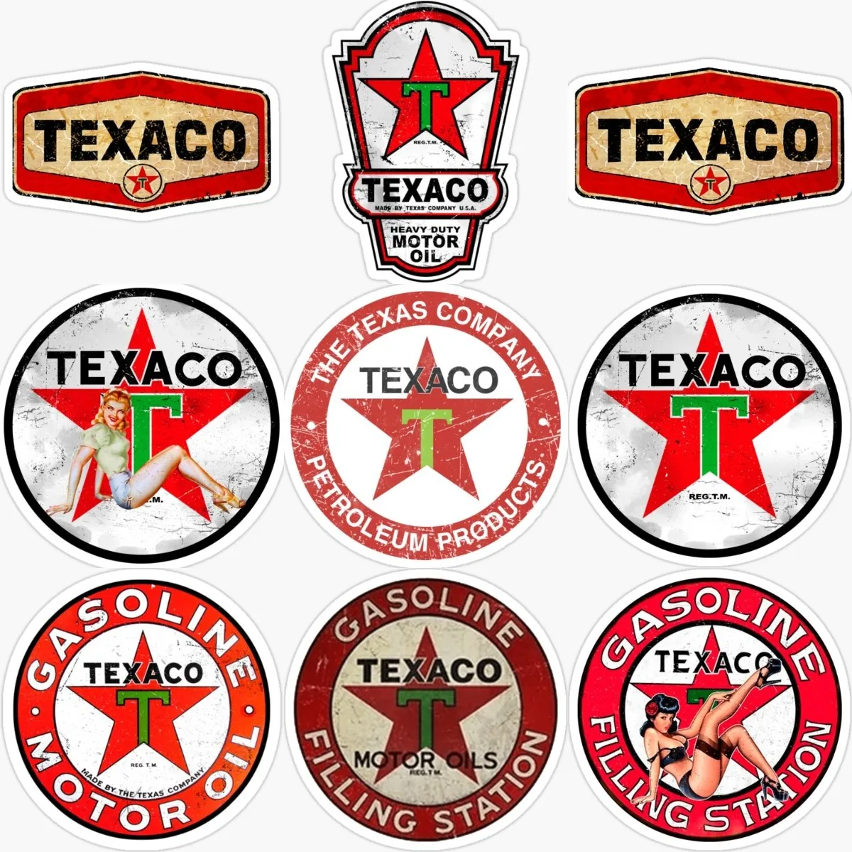 

Texaco Emblem Creative PVC Waterproof Stickers Accessories for Decorate Car Wall Van Table Motorcycle Off-road Helmet Camper