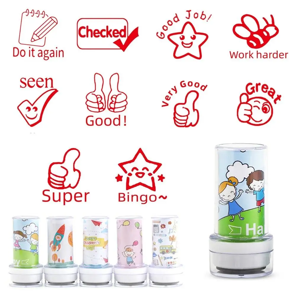 2Pcs Encouragement Seals English Photosensitive Chapter Comment Reward Kids Gifts English Commentary Stamp Scrapbooking Decor