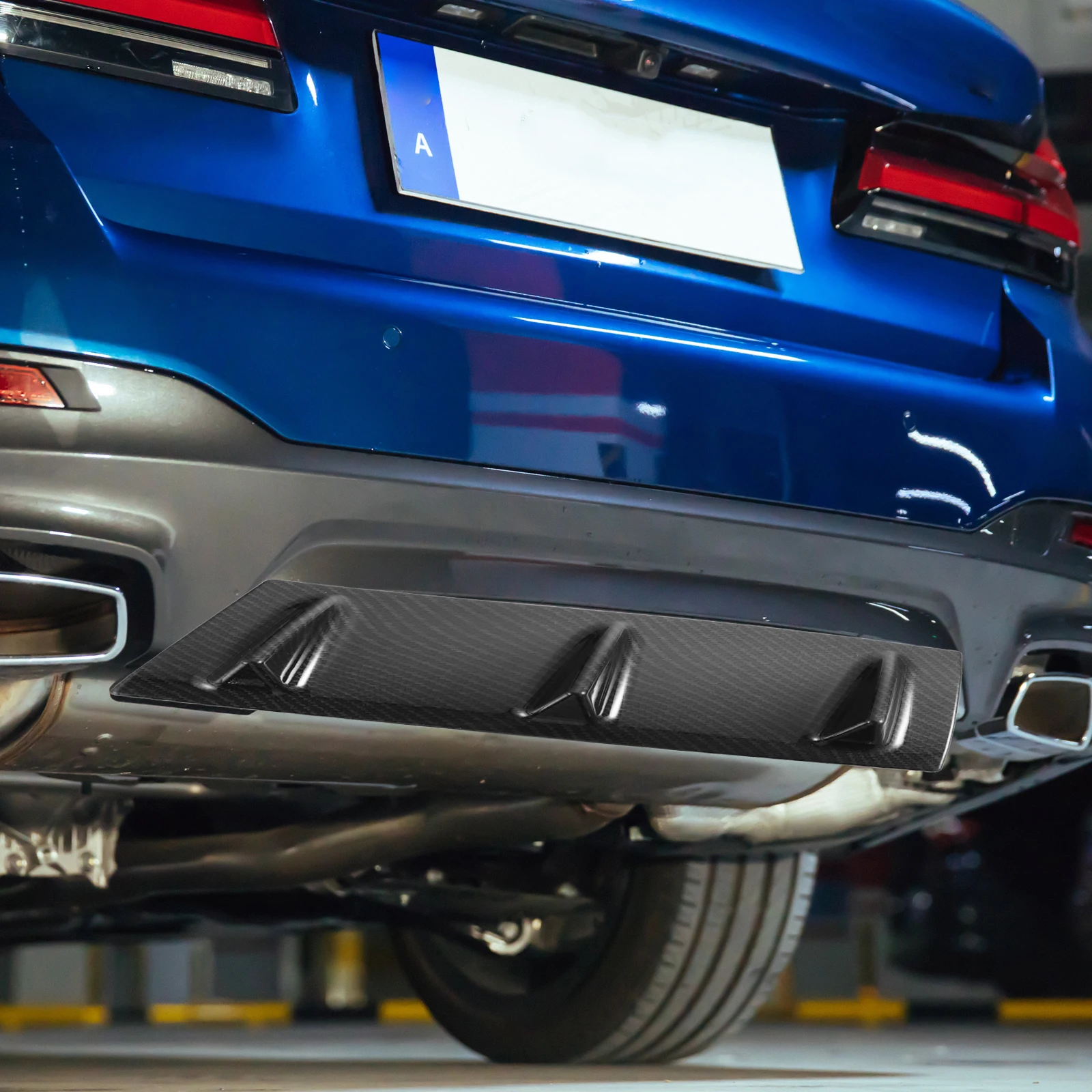 

1pc Car Rear Bumper Diffuser Spoiler Durable Abs Plastic Universal Suv Rear Vehicle Exterior Parts Noise