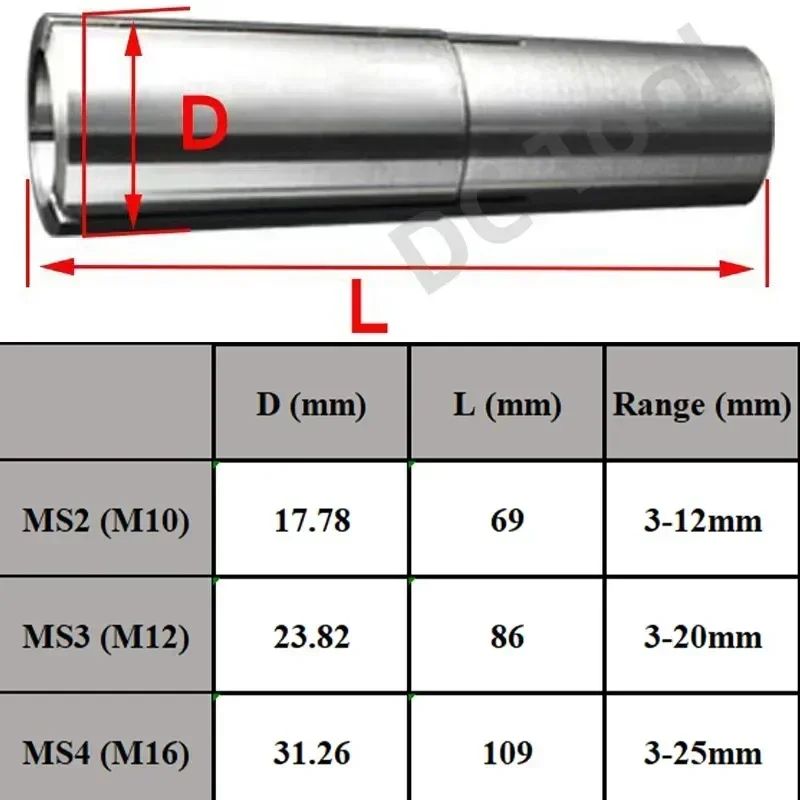 1PCS MT2 MT3 MT4 collet chuck D3 4 5 6 8 10 12 14 16 18 20mm morse taper cone spring collet thread M10 M12 M16 clamp tool