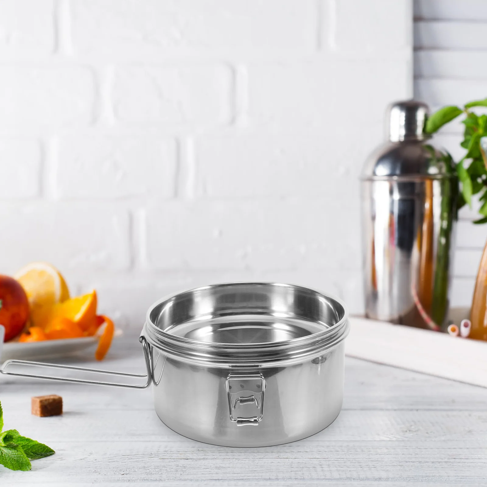 

1 Set Double-Layer Bento Leak-Proof Stainless Steel Storage Case Large Capacity For Office Household Food Container Lightweight
