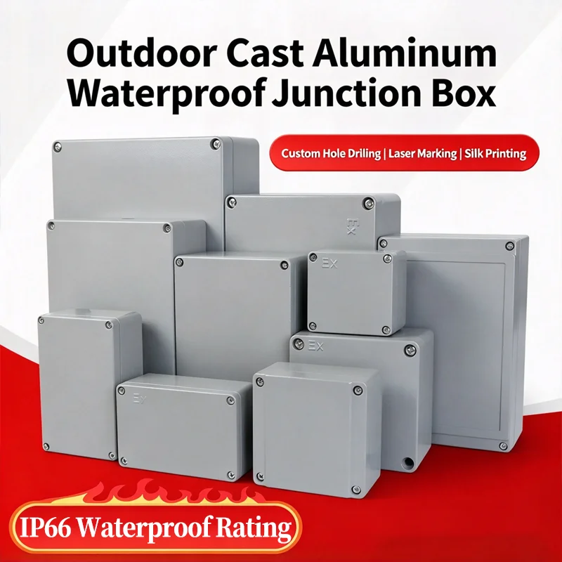 Outdoor IP67 Waterproof Cast Aluminum Explosion-Proof Junction Box Electronic Project Enclosure Case for Industrial Use