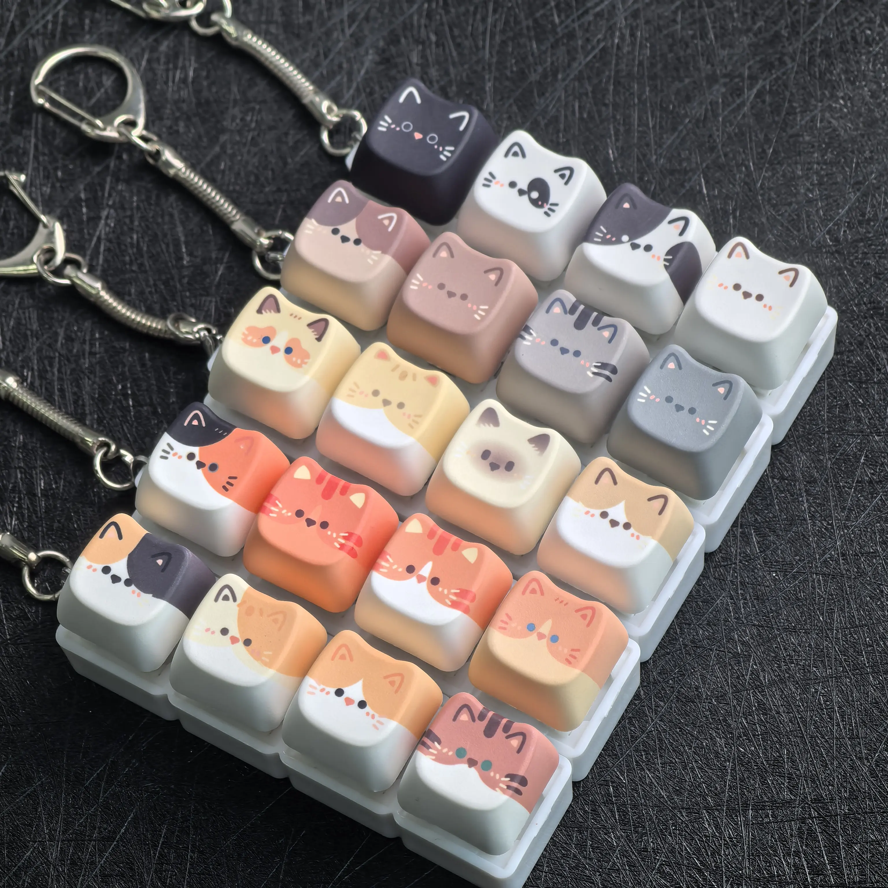 MAIMOOO Fingertip Toy Pendant Blue Switch Tester Cute Cat Decompression Toy Mini Keyboard Pendant