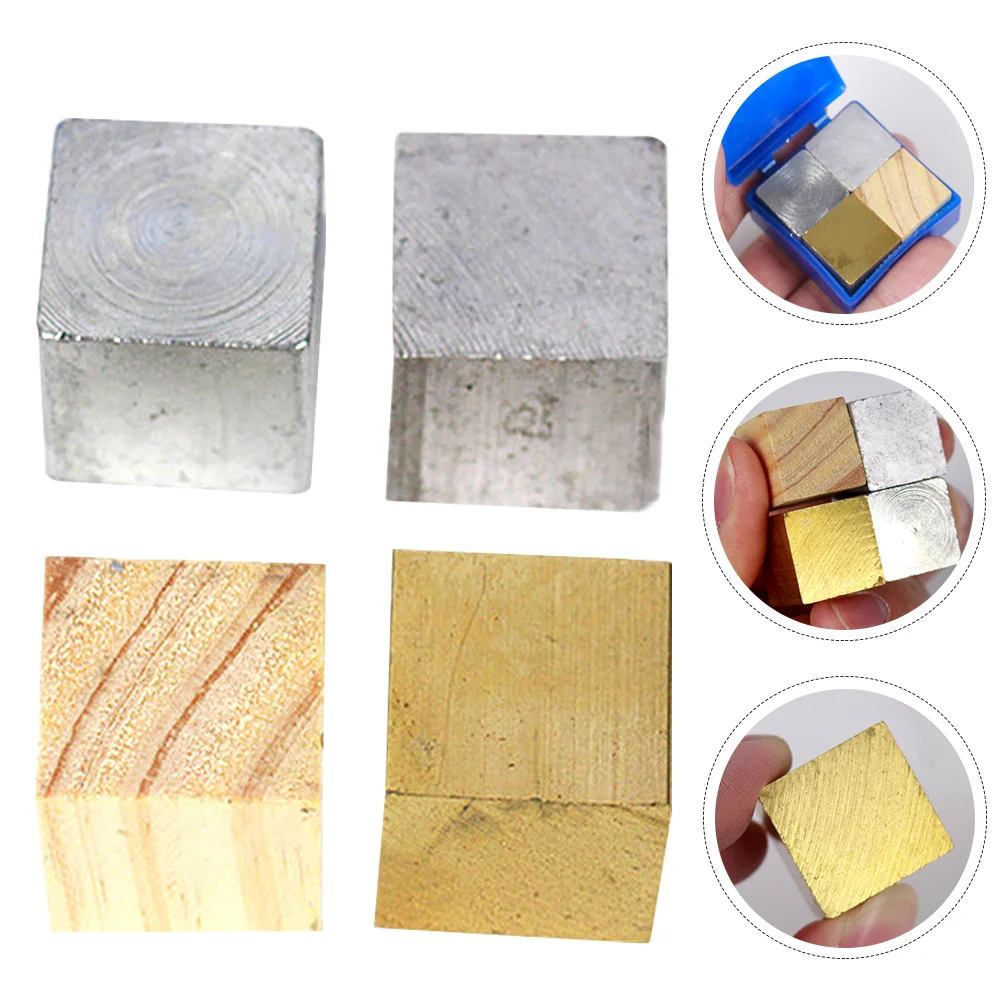 

4 Pcs Aluminum Block Metal Density Physical Experiment Equipment Copper Science Education Products Elements