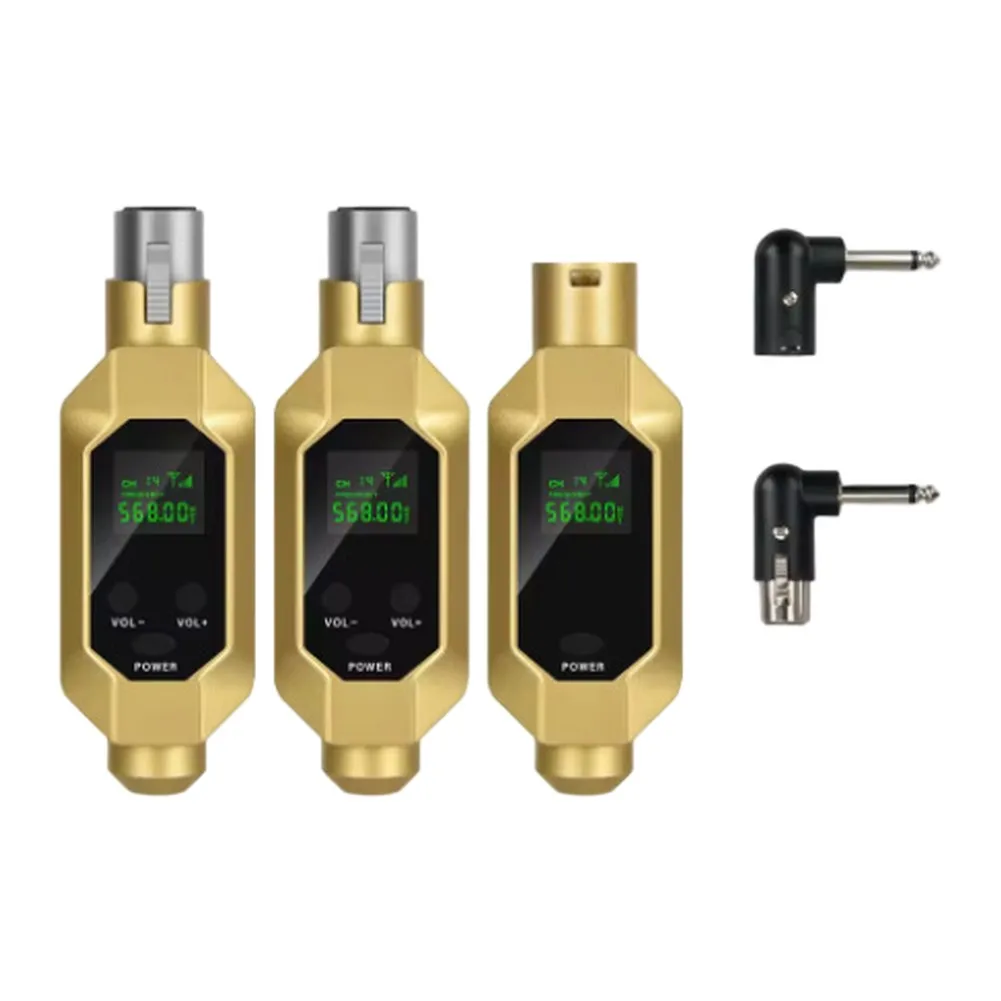 

Gold Red Color Professional Wireless Guitar XLR Transmitter And Receiver Wireless Mic System For Professional Audio Equipment
