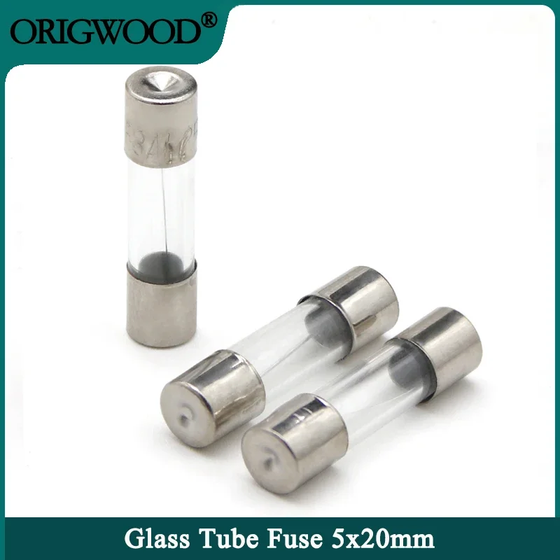 

50/100pcs Glass Tube Fuse 0.1A 0.2A 0.5A 1A 2A 3A 4A 5A 6.3A 8A 10A 12A 15A 20A 30A 25A 250V 5x20mm Fast Blow Fuses Fusibles