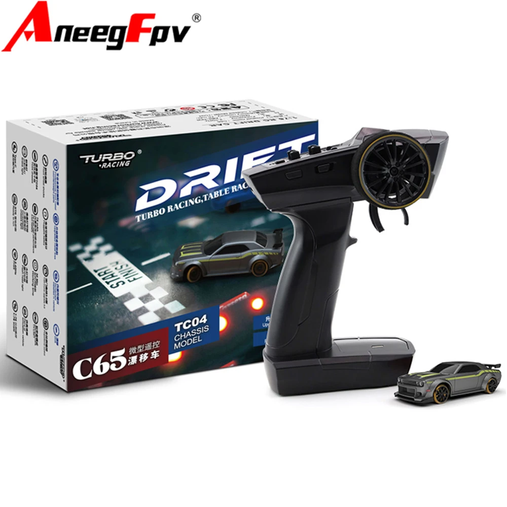 Turbo Racing 1:76 C65 Drift RC Car con Radio giroscópica juguetes de Control remoto totalmente proporcional RTR juguetes de escritorio para niños y adultos