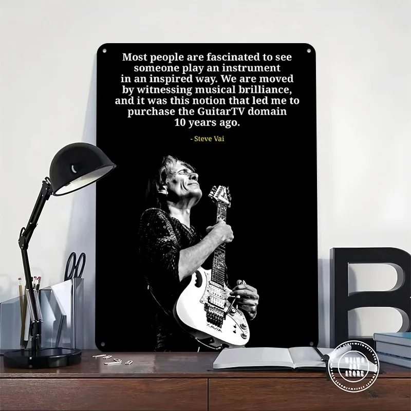Steve Vai Quotes Poster Retro 3D Printed Metal Signs Customized Wall Hanging Gift for Bedroom Decorations Tin Sign Decor Luxury