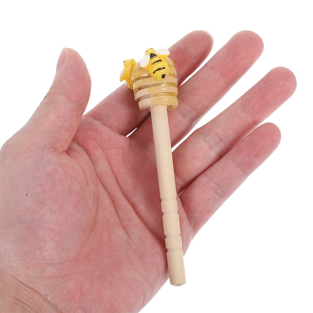 

2Pcs Wooden Honey Stirring Sticks Multifunctional Mixing Wands For Coffee Jam Wine Kitchen Accessories