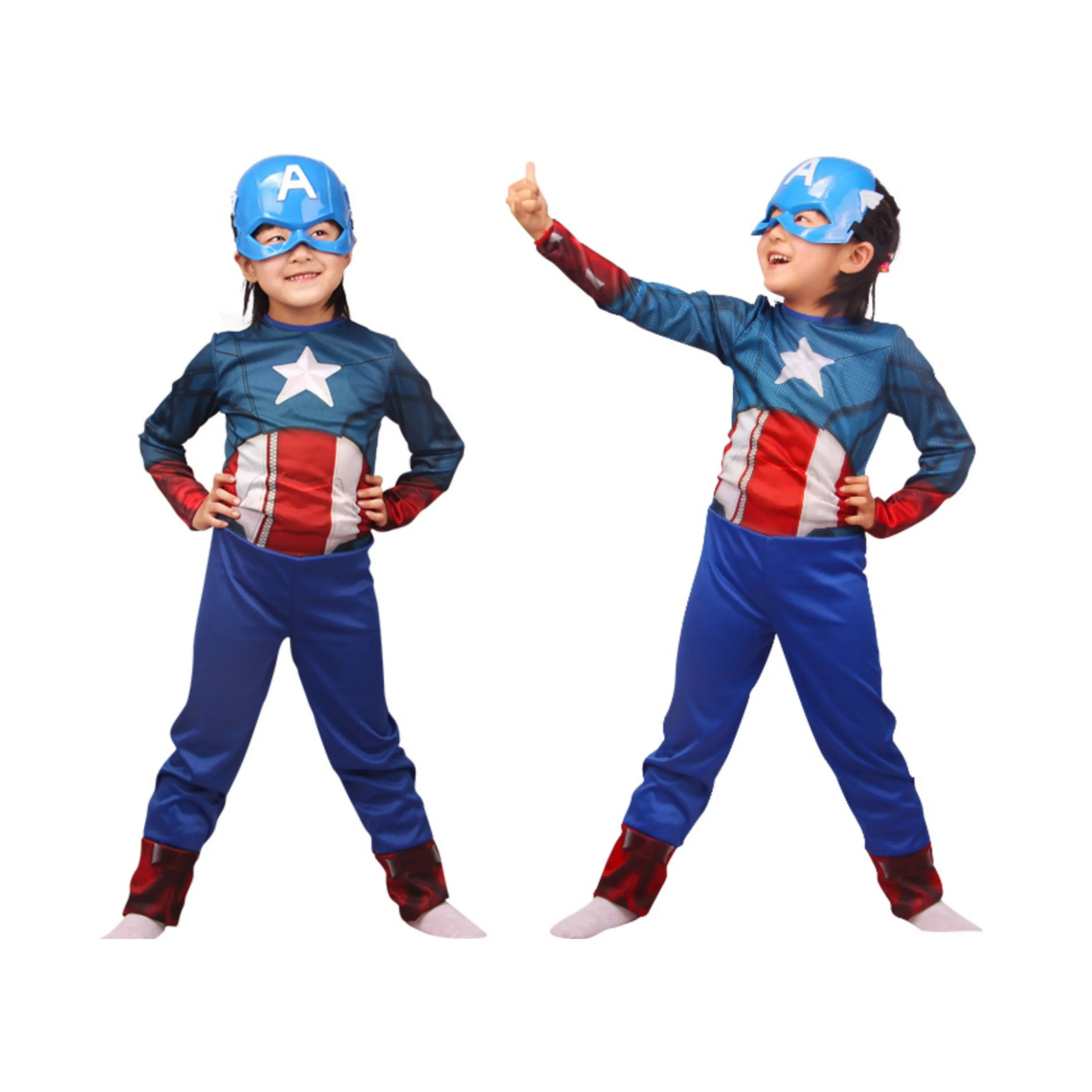 2025 نمط جديد للأطفال C A P Tain America تأثيري مجموعة إرسال قناع بذلة خارقة هالوين كرنفال زي حفلة #6