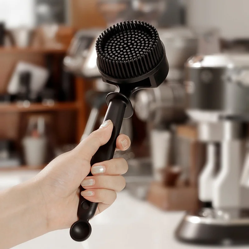 JUSTINLAU Coffee Machine Cleaning Brush Silicone Head Coffee Brush 51-58mm Espresso Group Head Cleaning Brush Detachable Brush