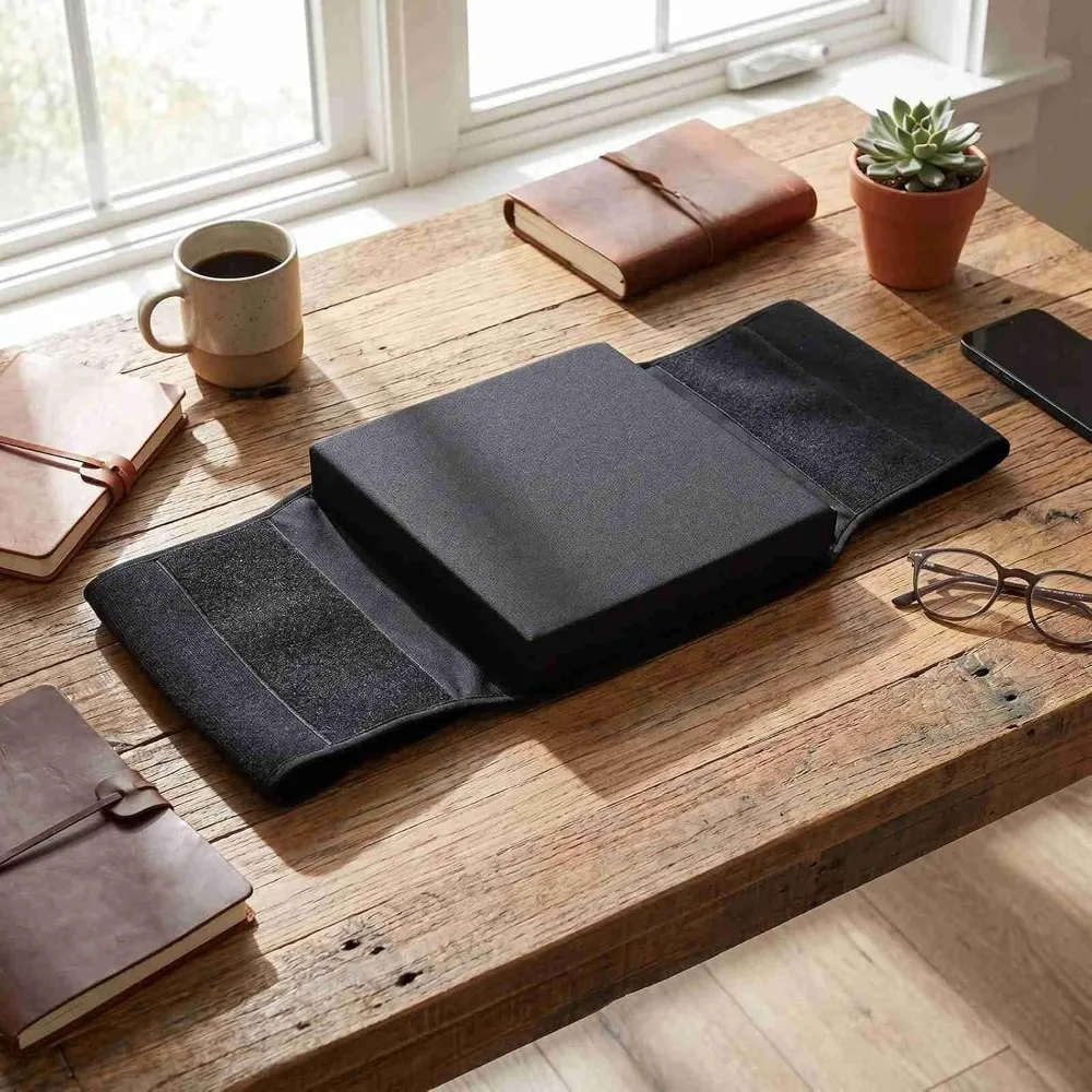 Ergonomic Cajon Saddle Non-Slip Base Adjustable Strap Box Drum Saddle Lightweight 2 Side Pockets Cajon Drum Seat Cushion