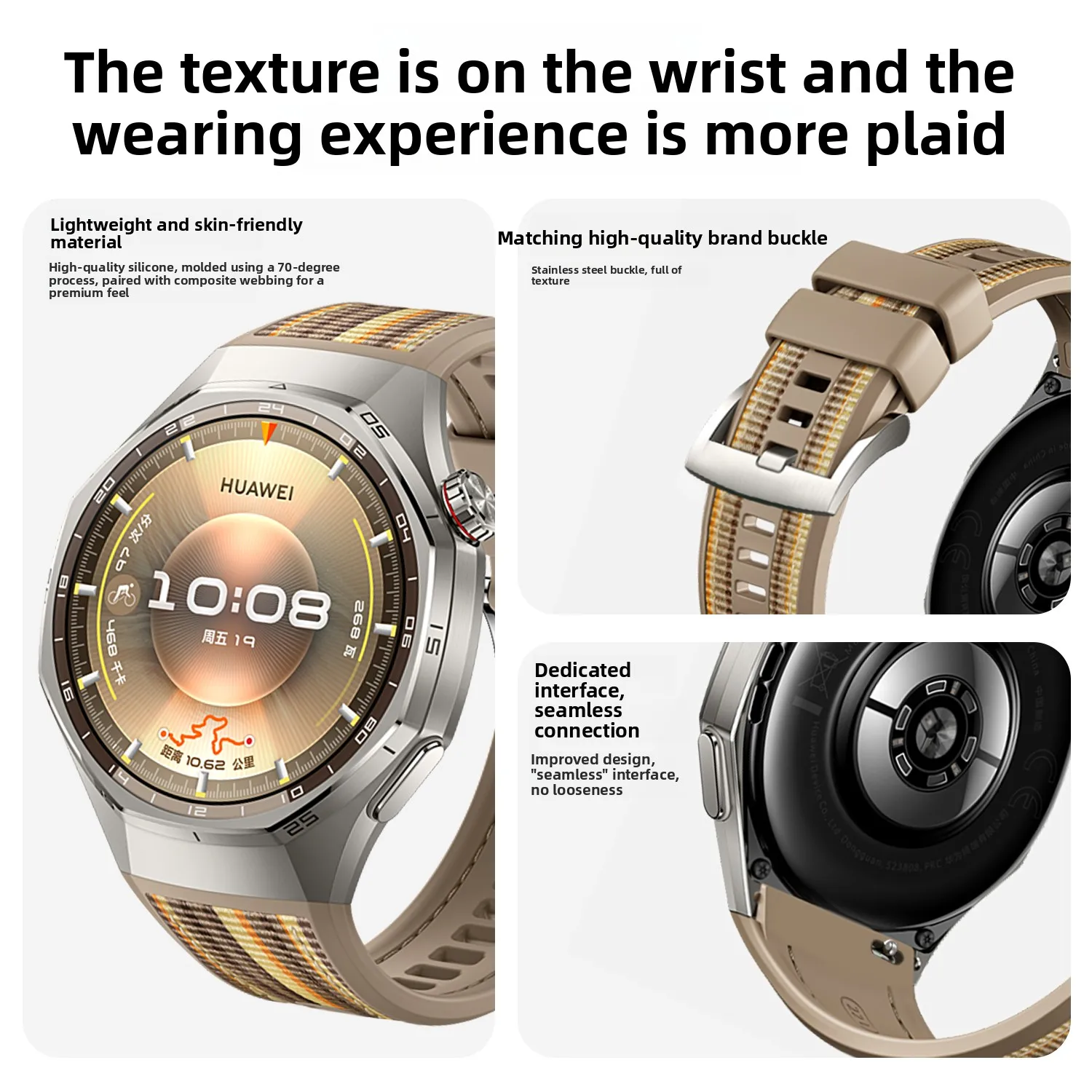 حزام سيليكون نايلون لساعة هواوي GT6 Pro 46 ملم سوار أصلي لسوار هواوي GT 6 Pro للرجال والنساء