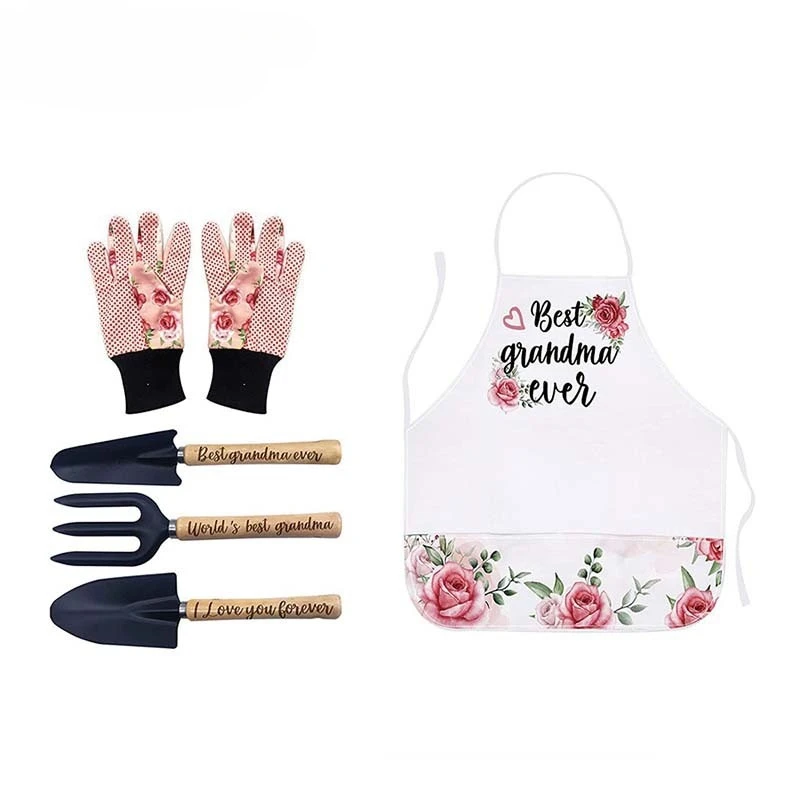 

Girls' gardening tool set, printed apron, garden shovel garden tool set