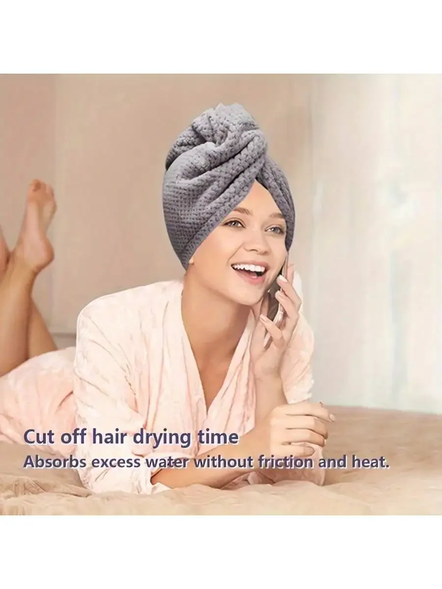 Solid Color Hair Towel Textured Dry Hair Cap 9.8 