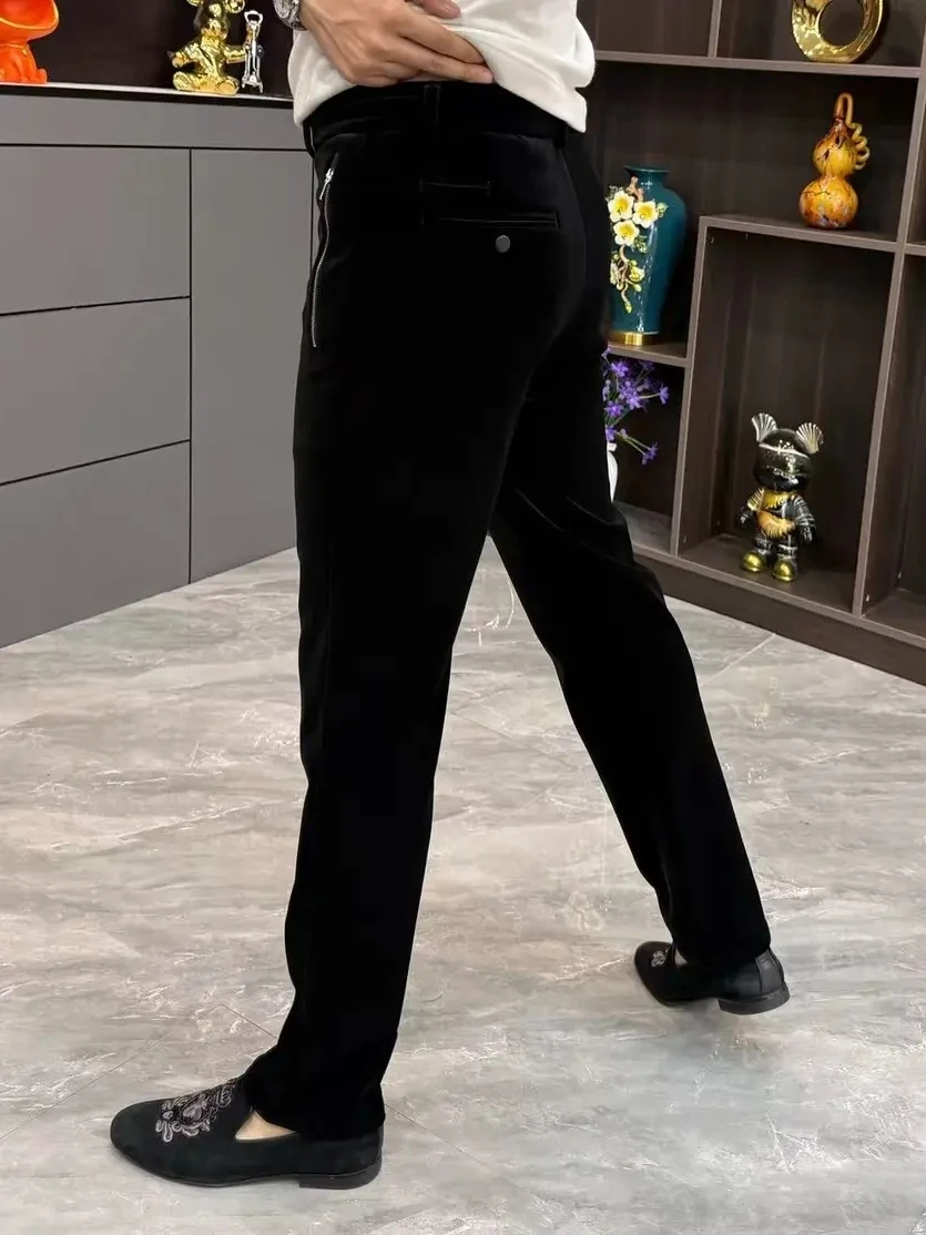 

New Men's Casual Pants Comfortable Busin Faion Urban Sle Autumn Winter Straight Leg Anti-Bacterial Straight Tube Trousers