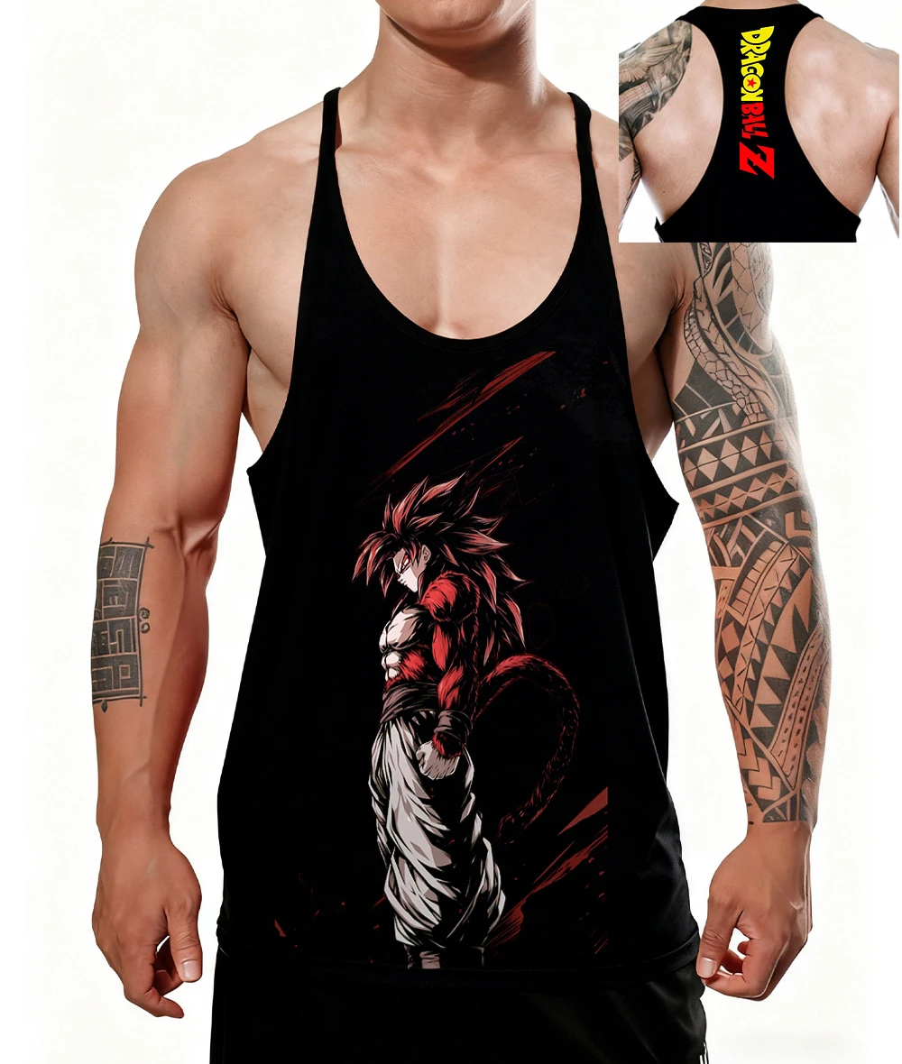 Neues Goku Herren-Tanktop, 100 % Baumwolle, Weste, japanischer Anime, Dragon Ball, schnell trocknend, ärmellos, Unterhemden, Fitness, Muskelaufbau-Top