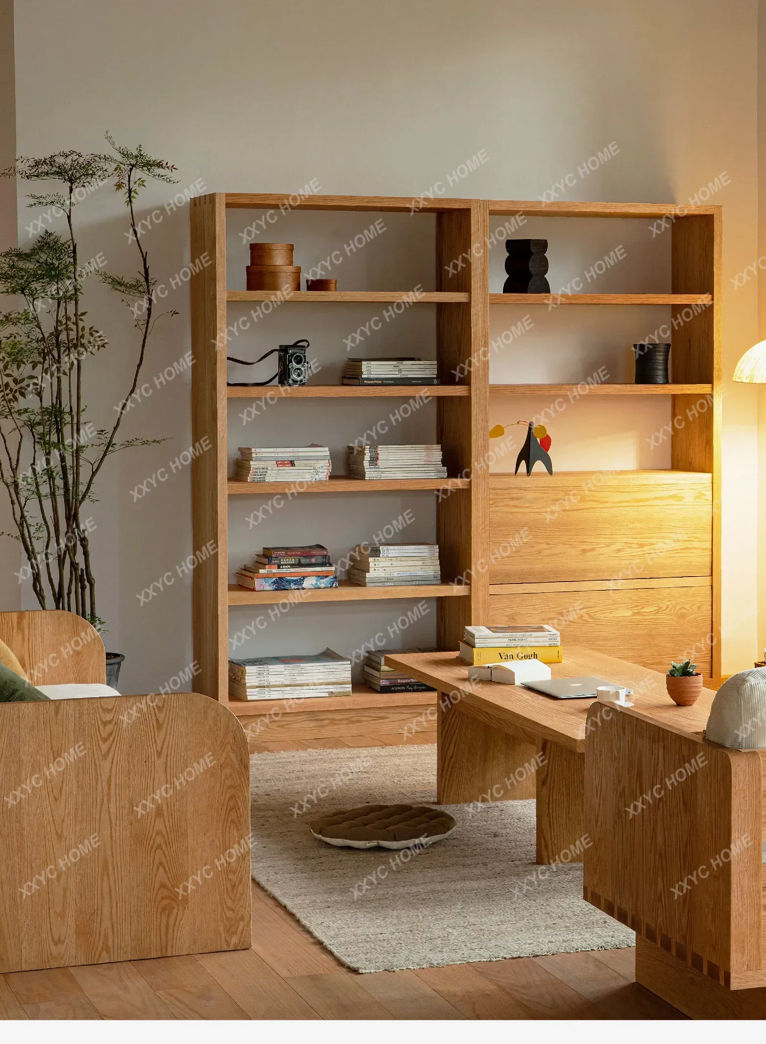 D2520 Log household bedroom study living room all solid wood combinable cabinets lockers