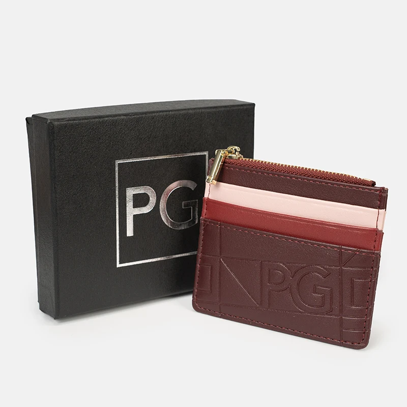 PG Ladies Wallet Ultra Thin Design Contrasting Color Splicing Design Large Capacity Card Slot Multiple Card Slots Zero Wallet