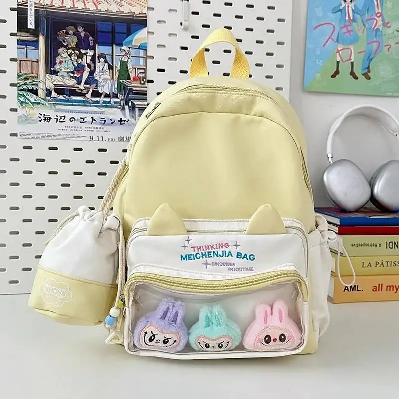 Vendita calda più recente zaino trasparente alla moda di grande capacità per studenti delle scuole medie e superiori, ragazze