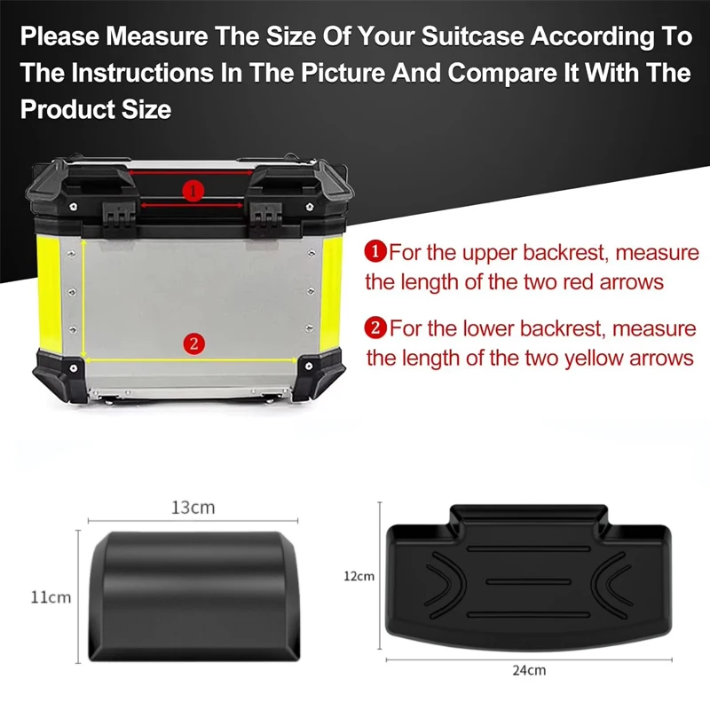 45L Motorcycle Passenger Backrest Back Pad Motorcycle Back Cushion Top Box Trunk Cushion Tail Box Case Cushion Passenger
