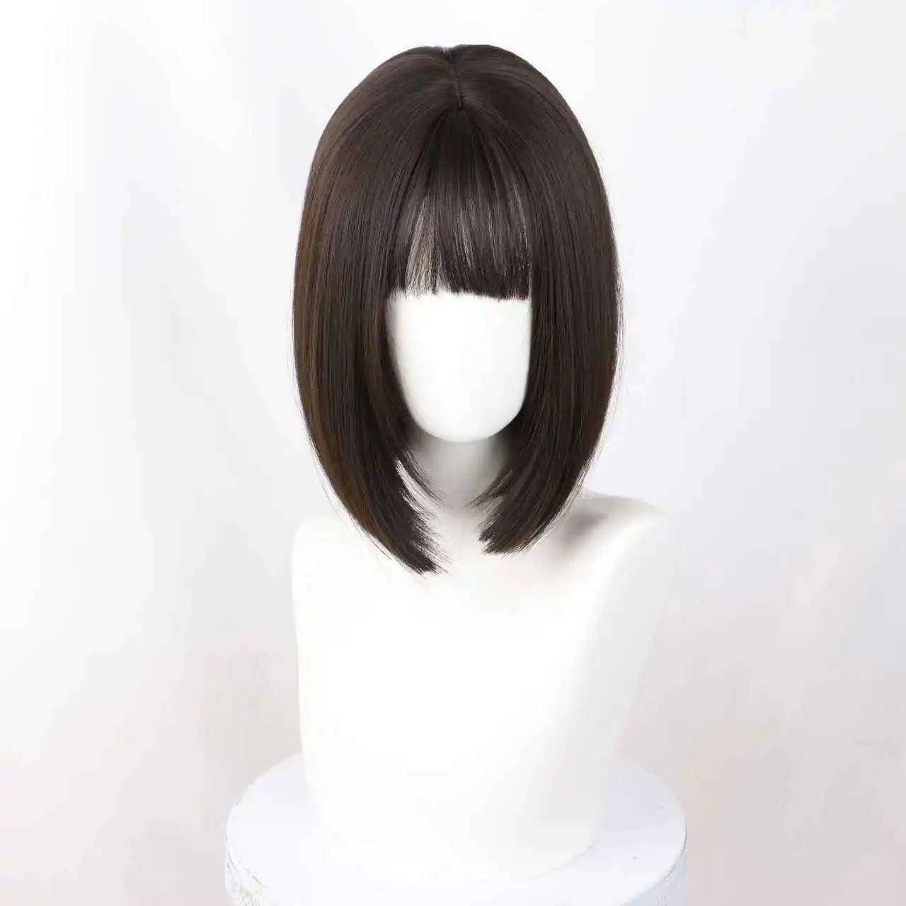 1 قطعة 40 سنتيمتر الباروكات أنيقة مستقيم الألياف الشعر للسيدات مقاومة للحرارة تأثيري الباروكات للإناث الشباب الدولة يبحث شعر مستعار