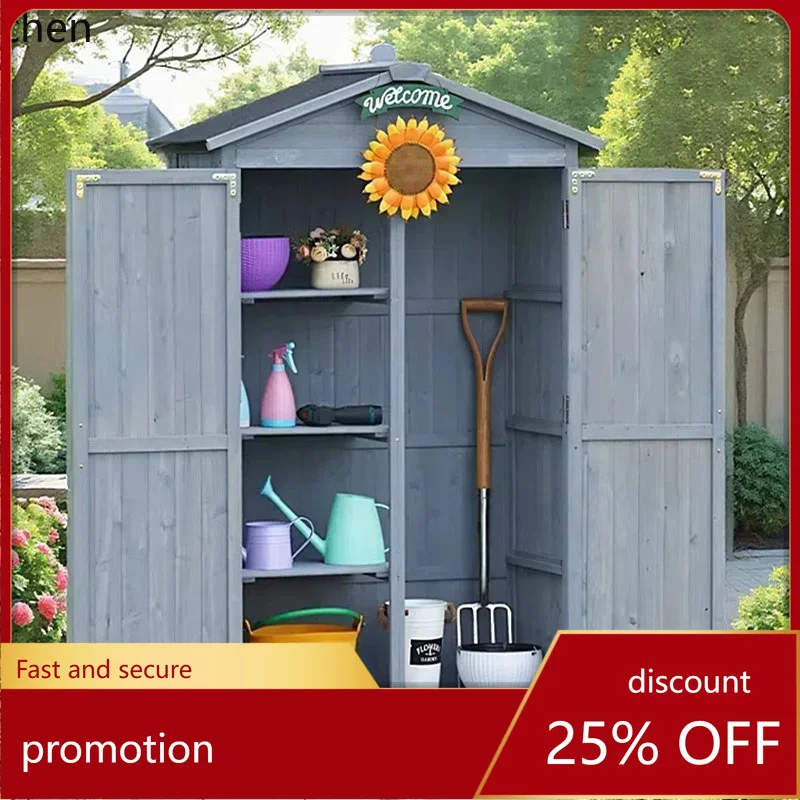 

ZML Outdoor Storage Cabinet Tool Cabinet Rainproof Sunscreen Garden Tool Room Gardening Glove Box Locker
