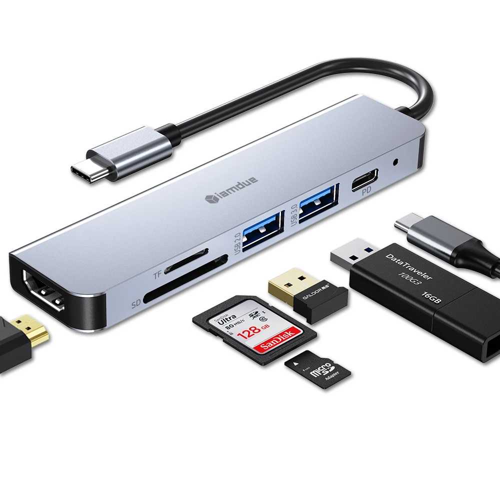 Ali Special 6in1 USB Type C Hub HDMI 4K Multi Port MacBook Notebook CUH606