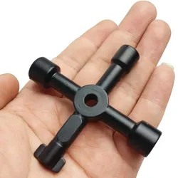 4 In 1 Multifunction Electrician Plumber Utility Cross Switch Wrench Universal Square Triangle Key for Gas Train Bleed Radiator