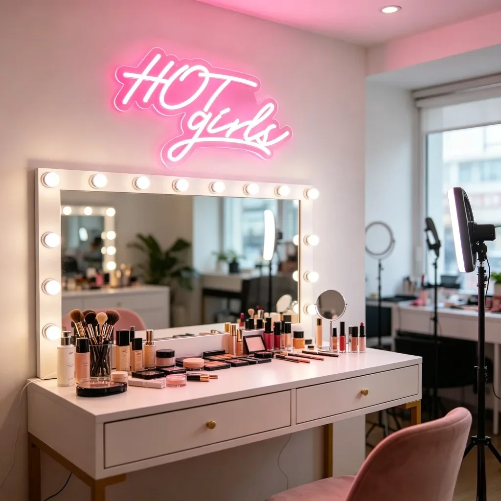 Hot Girls LED Neon Sign Dimmable Usb Wall Light for Girls Bedroom Dorm Beauty Salon Manicure Shop Birthday Party Home Decor Gift