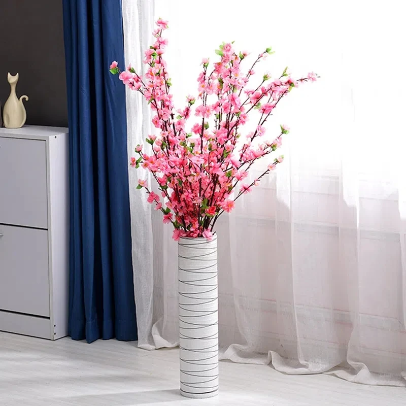 

Artificial Silk Cloth Peach Blossom Branch Living Room Study Entrance Artificial Flower Ornament Home Decoration Dried Flower