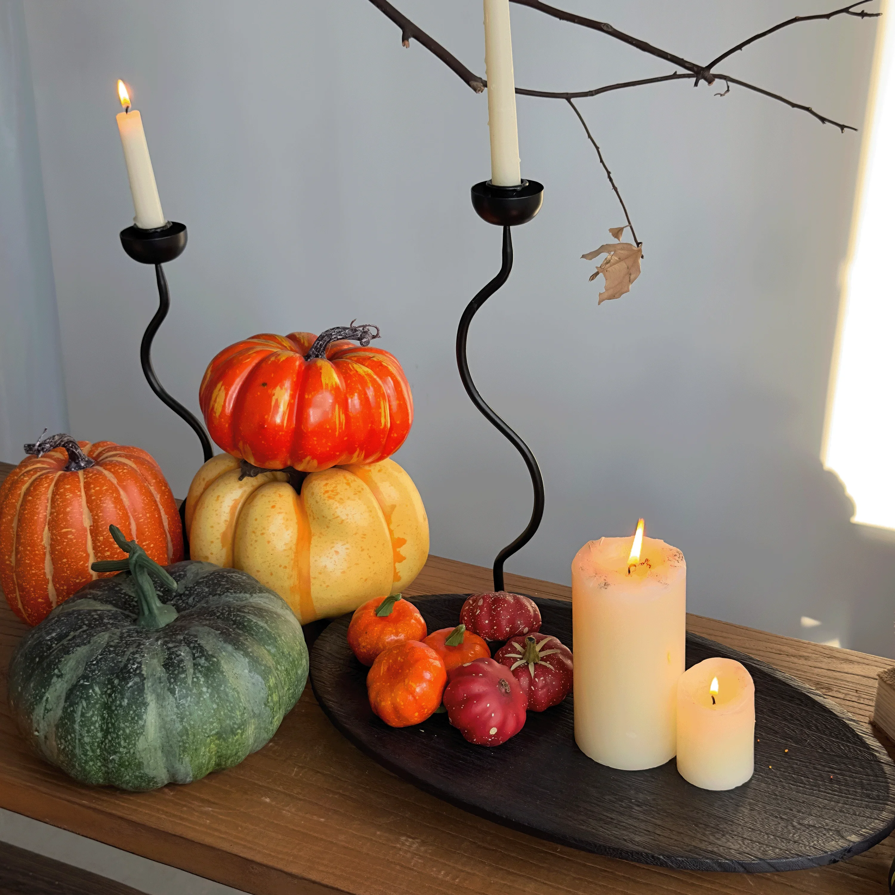 Harvest Festival Simulation Pumpkin Festival Atmosphere Decorative Ornament Pumpkin Props Desktop Candlestick